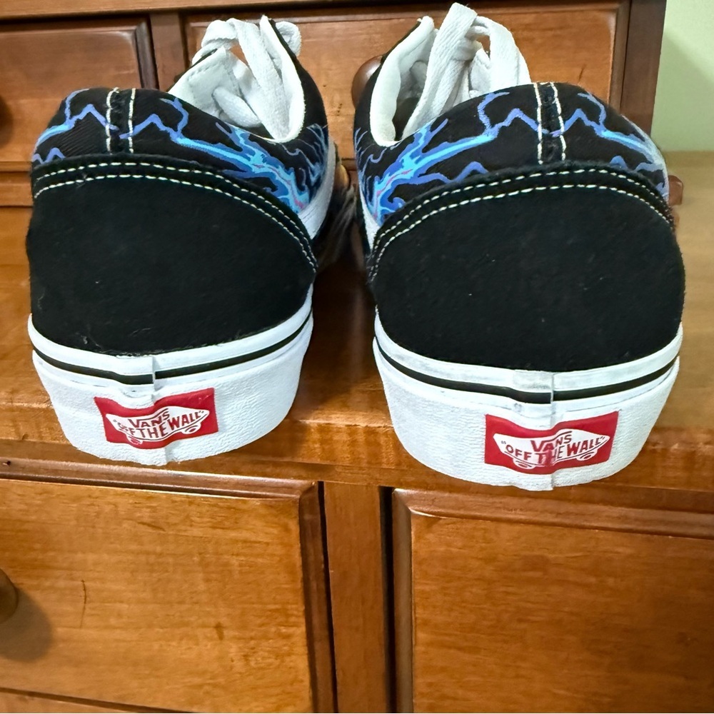 Vans Men's Old Skool Electric Flame Black/White-Awesome Glow in the dark shoes - Picture 4 of 10